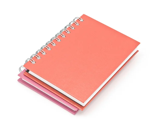 Stack of ring binder book or brown notebook — Stock Photo, Image