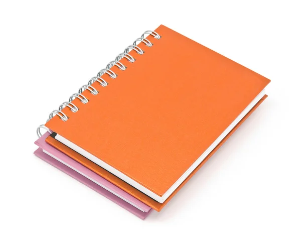 Stack of ring binder book or brown notebook — Stock Photo, Image