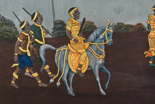 寺院のワシントン州の伝統的なタイ様式絵画芸術の傑作 — ストック写真
