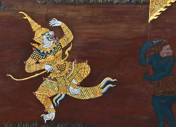 Meesterwerk van traditionele Thaise stijl schilderij kunst — Stockfoto