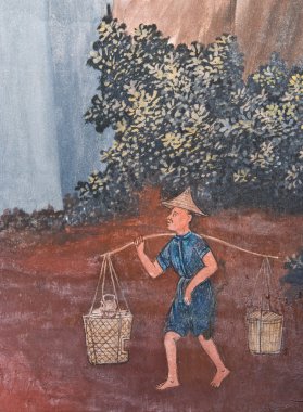 geleneksel Tay tarzı resim sanat şaheseri