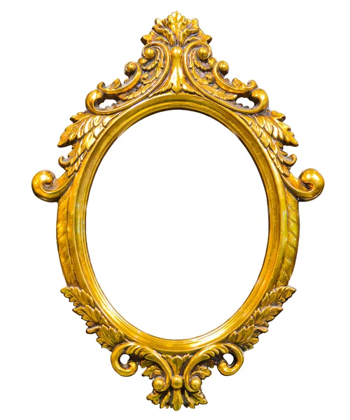 Golden wood photo image frame — Stock Photo, Image