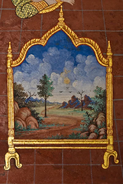 Meesterwerk van traditionele Thaise stijl schilderij kunst — Stockfoto