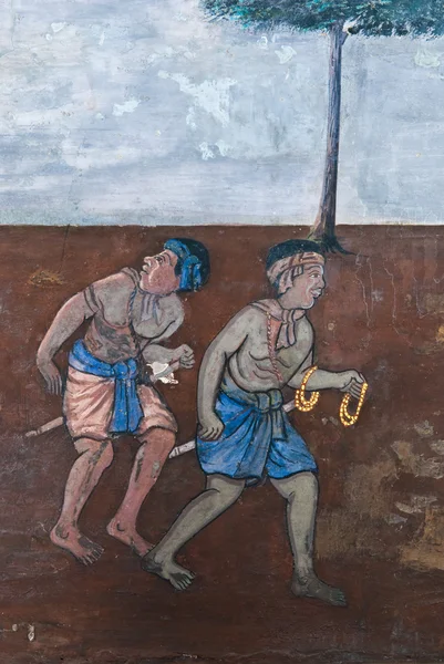 Meesterwerk van traditionele Thaise stijl schilderij kunst — Stockfoto