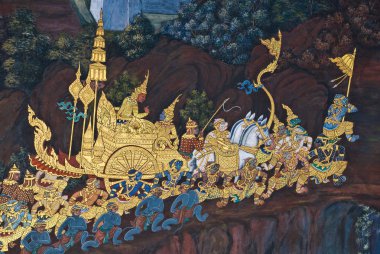geleneksel Tay tarzı resim sanat şaheseri
