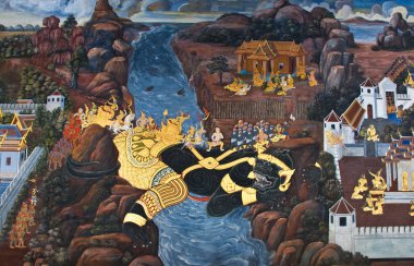 geleneksel Tay tarzı resim sanat şaheseri