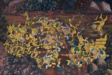 geleneksel Tay tarzı resim sanat şaheseri