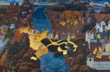 geleneksel Tay tarzı resim sanat şaheseri