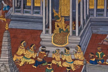geleneksel Tay tarzı resim sanat şaheseri