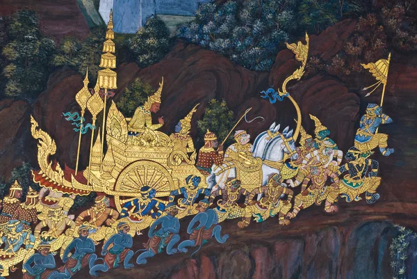 geleneksel Tay tarzı resim sanat şaheseri