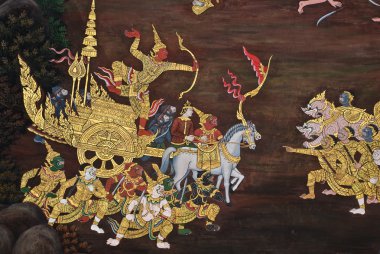 geleneksel Tay tarzı resim sanat şaheseri