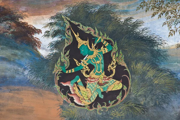 Masterpiece of traditional Thai style painting art — Stock Photo, Image