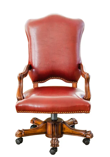 Vintage stijl rode leren stoel — Stockfoto