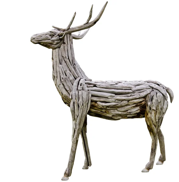 Deer made from wood — Stock Photo, Image