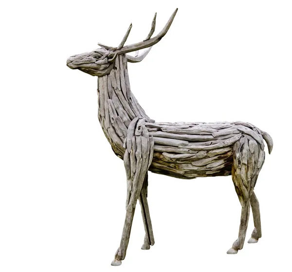 Deer made from wood — Stock Photo, Image
