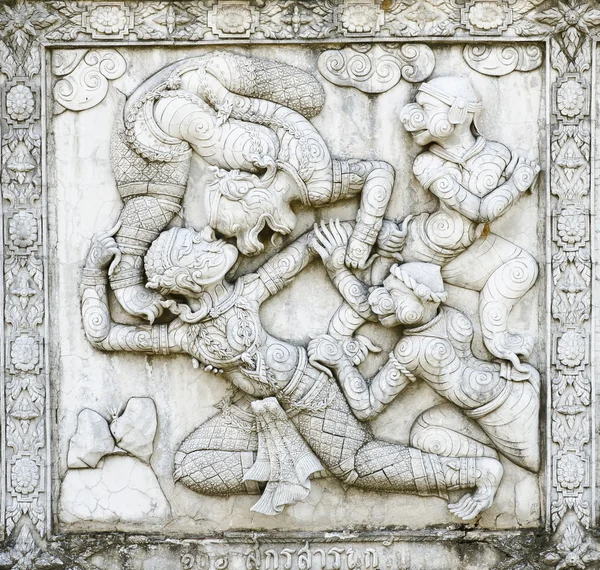 Masterpiece of traditional Thai style stucco — Stock Photo, Image