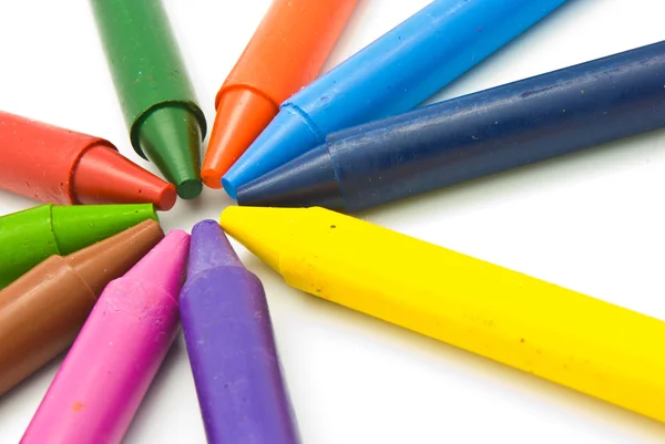 Wax crayons on white background — Stock Photo, Image