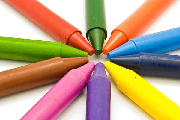 Wax crayons on white background — Stock Photo, Image