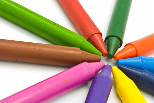 Wax crayons on white background — Stock Photo, Image