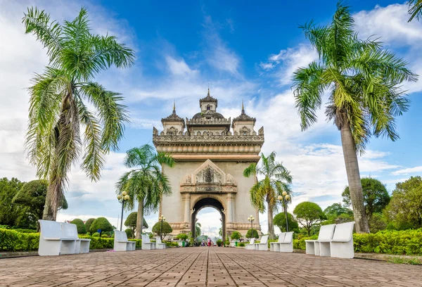 Patuxai monument in Vientiane, Laos Rechtenvrije Stockfoto's