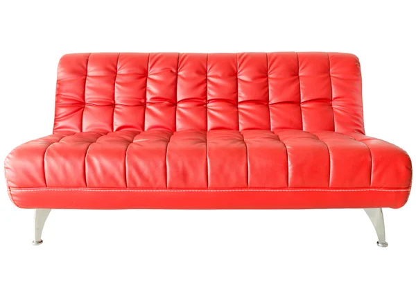 Modern red leather sofa — Stock Photo, Image