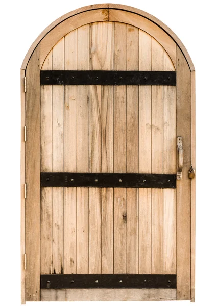 Dřevěné obloukové dveře — Stock fotografie