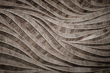 Dalga kahverengi el halısının modern tarz doğa arka planı dekoratif duvar için bambu dokusu dokusu dokusudur