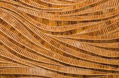 Dalga kahverengi el halısının modern tarz doğa arka planı dekoratif duvar için bambu dokusu dokusu dokusudur