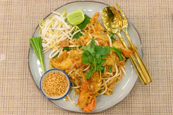 Thai Fry Noodle Shrimp Pad Thai Famous Street Food Thailand — Stock Photo, Image