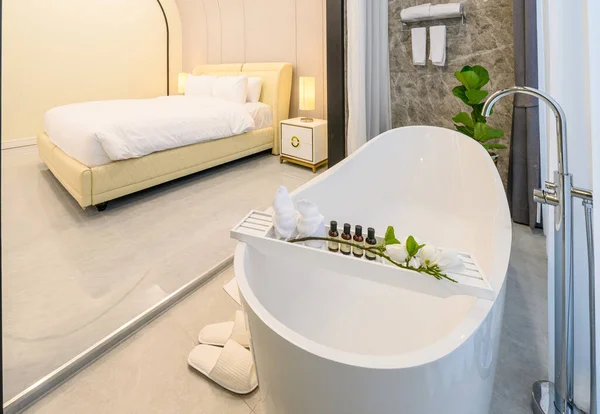 Banyo Yatak Odasının Modern Moda Tasarımı — Stok fotoğraf
