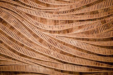 Dalga kahverengi el halısının modern tarz doğa arka planı dekoratif duvar için bambu dokusu dokusu dokusudur