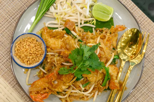 Thai Fry Noodle Shrimp Pad Thai Famous Street Food Thailand — Stock Photo, Image