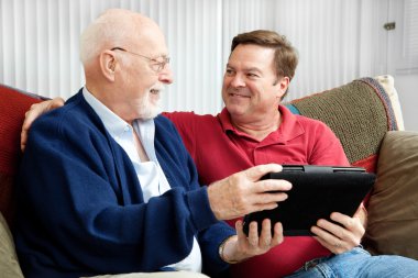 Baba ve oğul zevk tablet pc