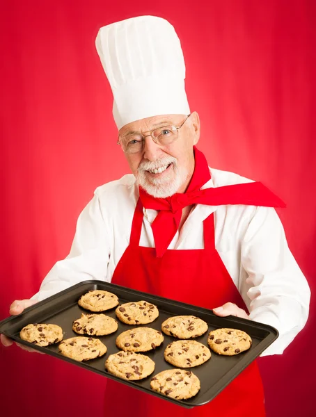 Chef-kok bakt cookies — Stockfoto