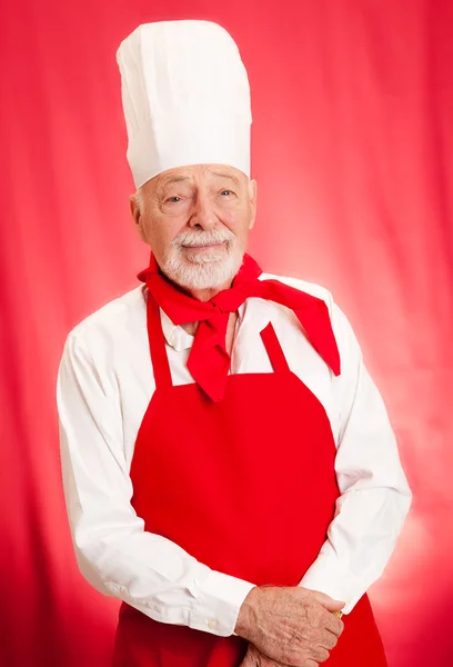 Chef Ritratto su Rosso — Foto Stock