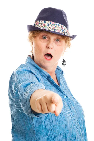 Middle Aged Woman - Shocked Accusation — Stock Photo, Image