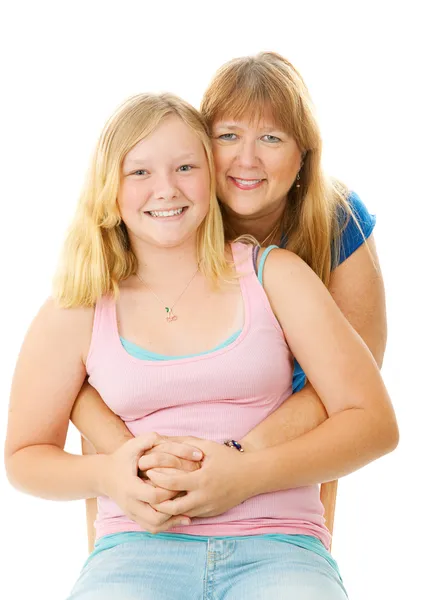 Hermosa madre rubia e hija adolescente — Foto de Stock