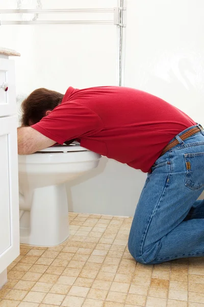 Vomiting in the Toilet — Stock Photo, Image