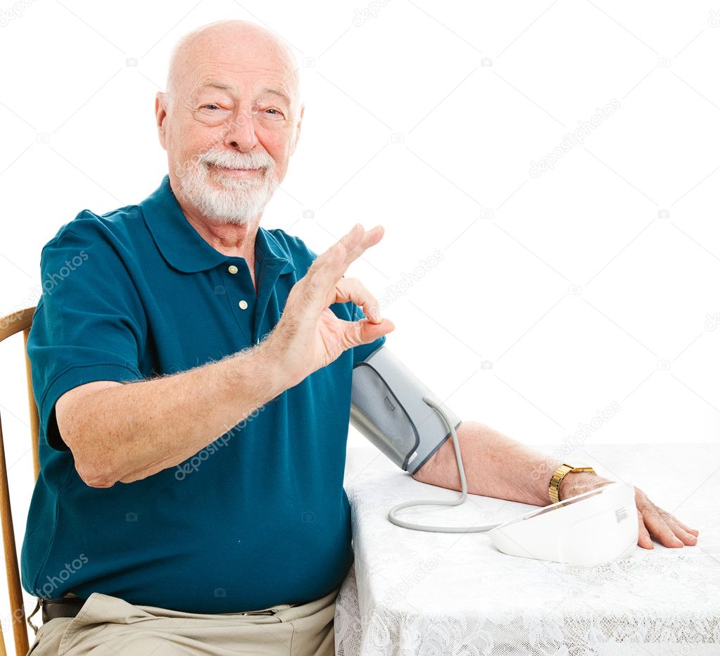 Senior Man Blood Pressure is AOkay — Stock Photo © lisafx 27314627