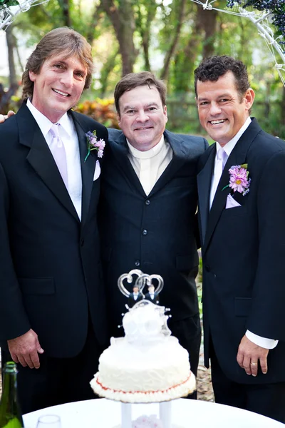 Gay Wedding Couple with Minister — Stock Photo, Image