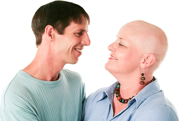 Cancro paziente e marito in amore — Foto Stock