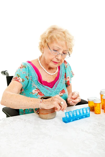 Sortering medicinering för veckan — Stockfoto