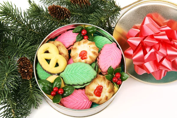 Colorful Christmas Cookies - Gift — Stock Photo, Image