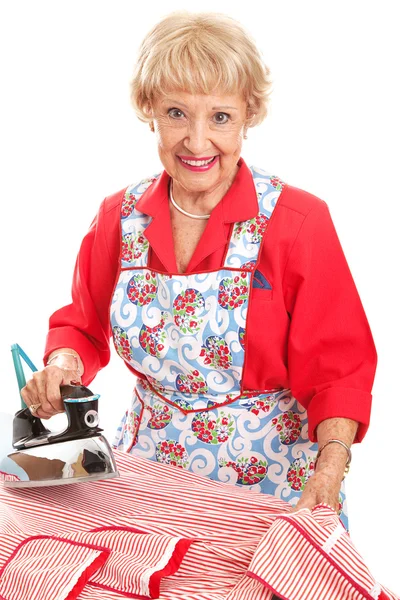 Sweet Grandma Ironing — Stock Photo, Image