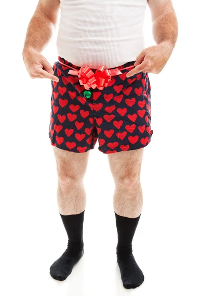 Sexy Christmas Gift - Guy in Boxers — Stock Photo, Image