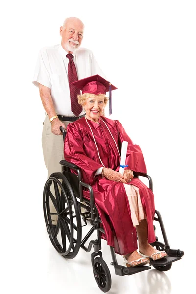 Disabled Senior Graduate and Spouse — Stock Photo, Image