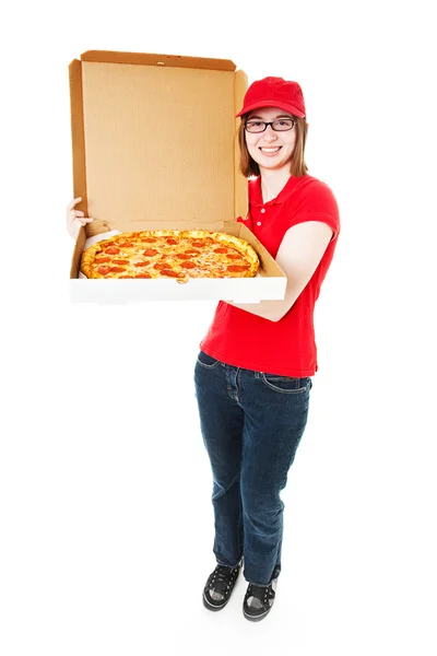 Nettes Teenager-Pizzamädchen — Stockfoto