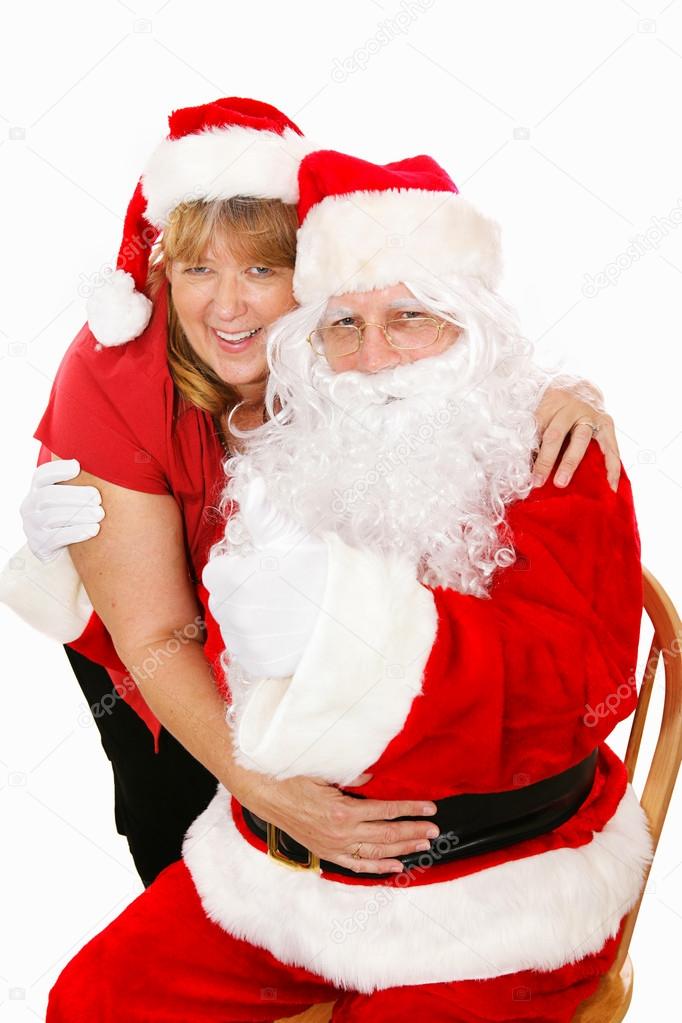 Cute Portrait Of Santa Clause Getting A Hug From His Wife Isolated On White Photo By Lisafx Cute Portrait Of Santa Clause Getting A Hug From His Wife Isolated On White Photo By Lisafx
