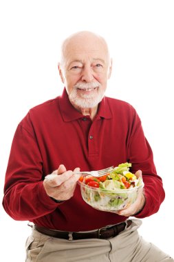yeme sağlıklı bir üst düzey insan salata