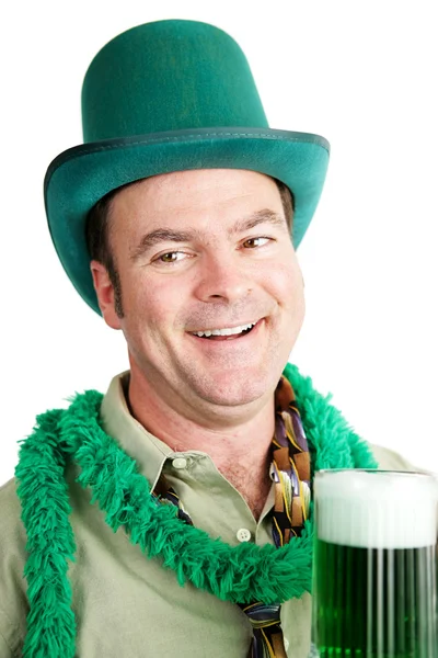 St Patricks Day - Drunk on Green Beer — Stock Photo, Image